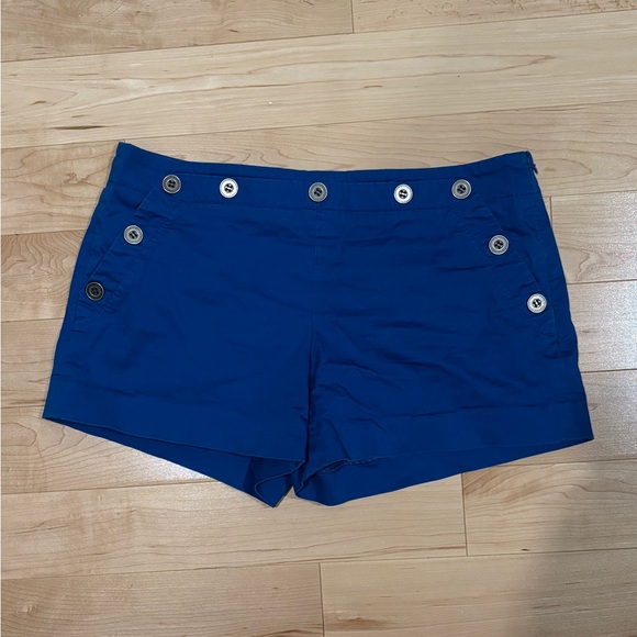 Club Monaco Blue High Waist Tailored Shorts - Picture 1 of 6